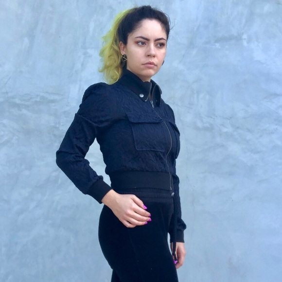 BCBGeneration Jackets & Blazers - BCBG Navy Textured Bomber Jacket